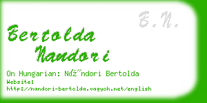 bertolda nandori business card